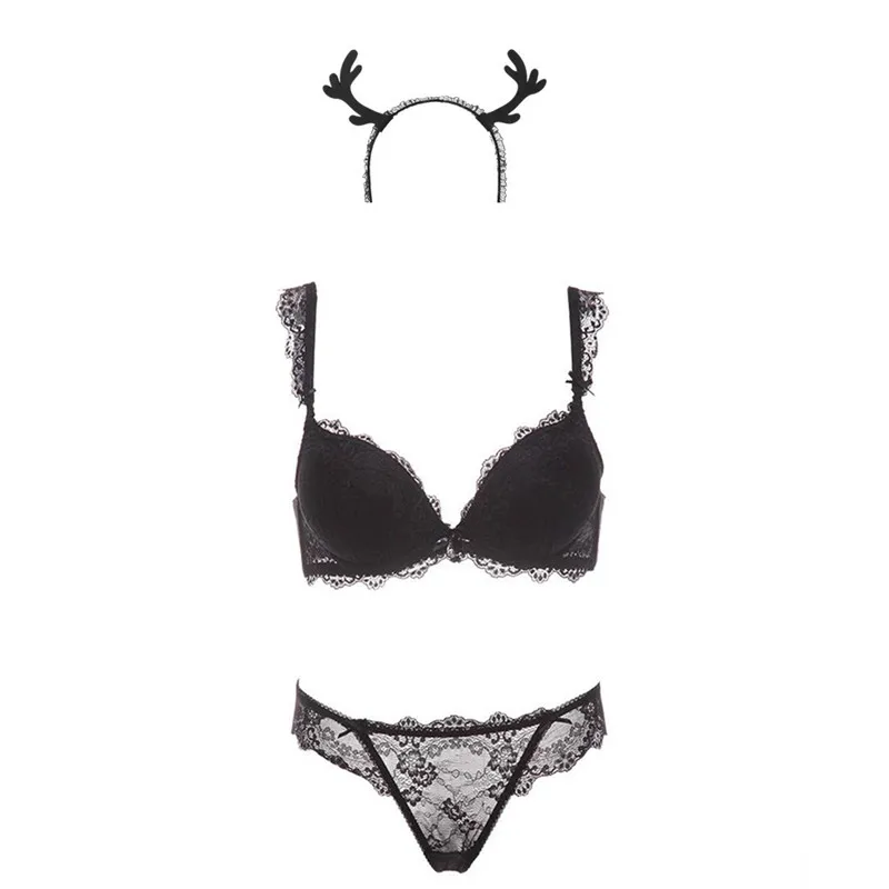 Комплект нижнего белья с бантом Varsbaby 3 шт./партия черного цвета рогами|bra set|bra set