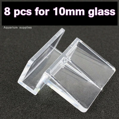8 pcs of 10mm 8 шт прозрачных садок для рыбы держатели аквариумных принадлежностей крышкой кронштейны для 6/8/10/12 мм стекло - Цвет: 8 pcs of 10mm