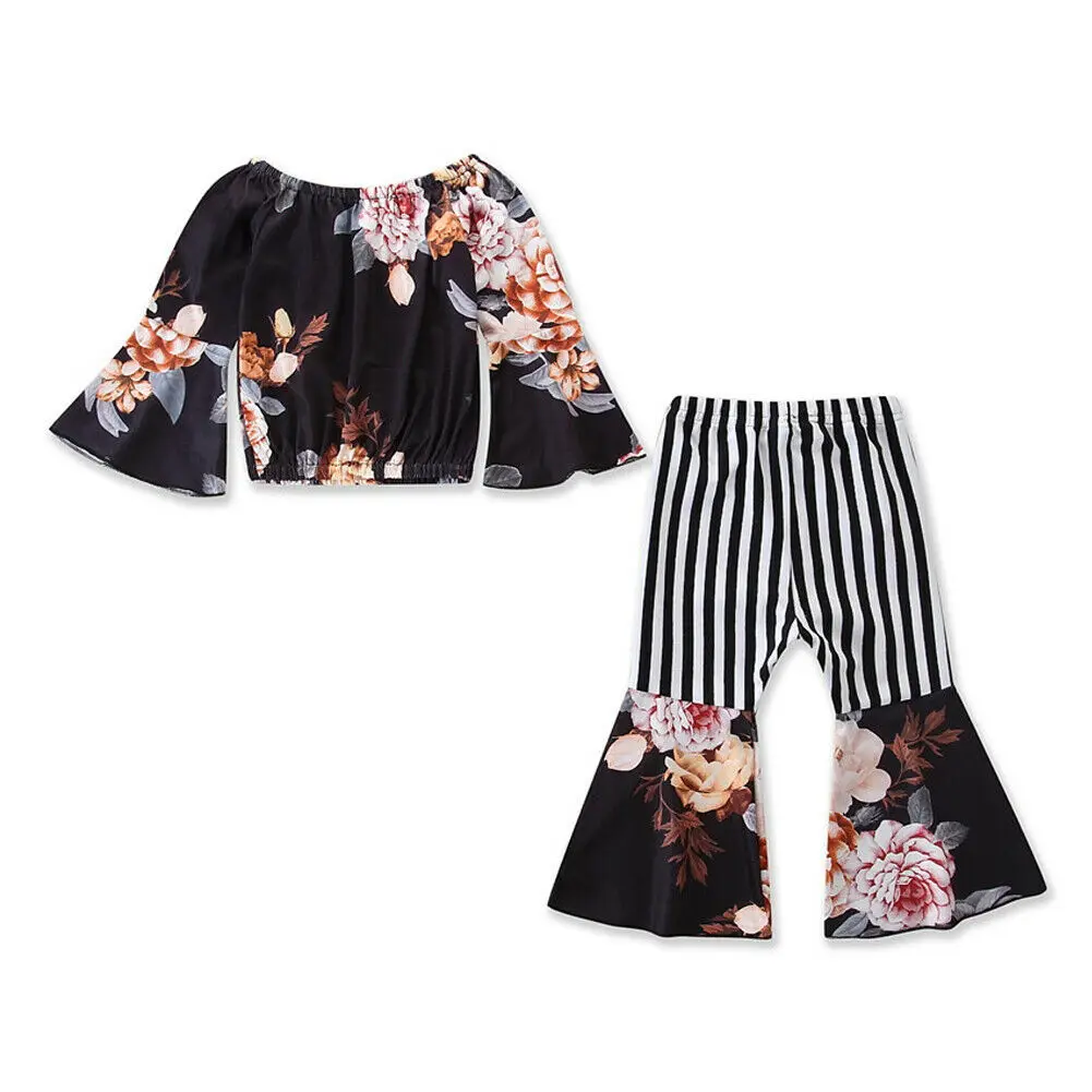 2019 летняя хлопковая модная одежда с длинными рукавами для малышей девочек