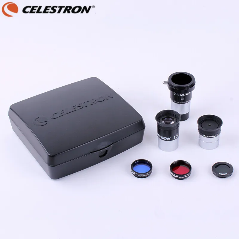 Celestron AstroMaster аксессуар для телескопа комплект 15 мм Кельнер окуляра 6 мм PL 2x Барлоу 80A 25 Планетарный фильтр лунный фильтр 94307