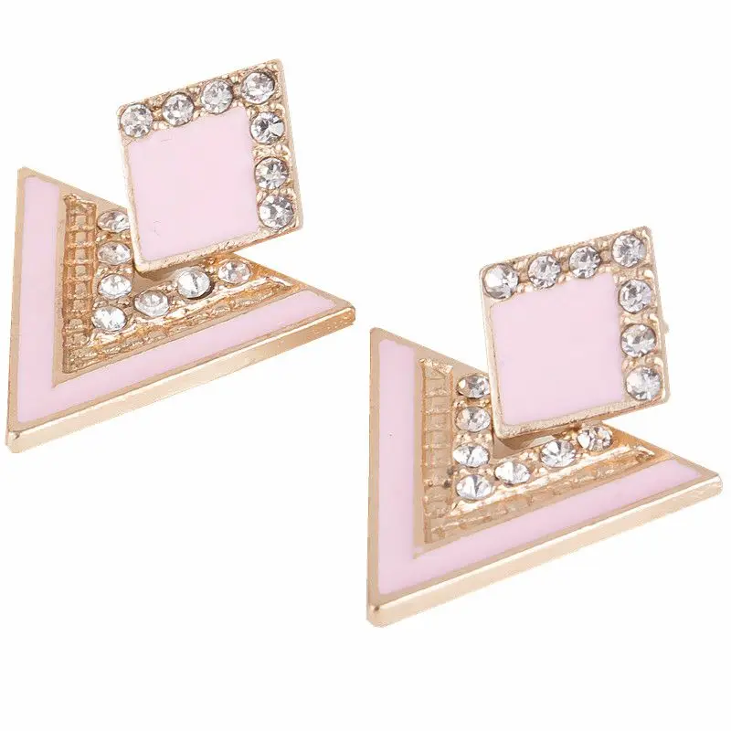 e17-Pink Горячая Распродажа, красные серьги-капли, Геометрические Квадратные серьги для женщин, модные аксессуары, ювелирные изделия, подарок - Окраска металла: e17-Pink