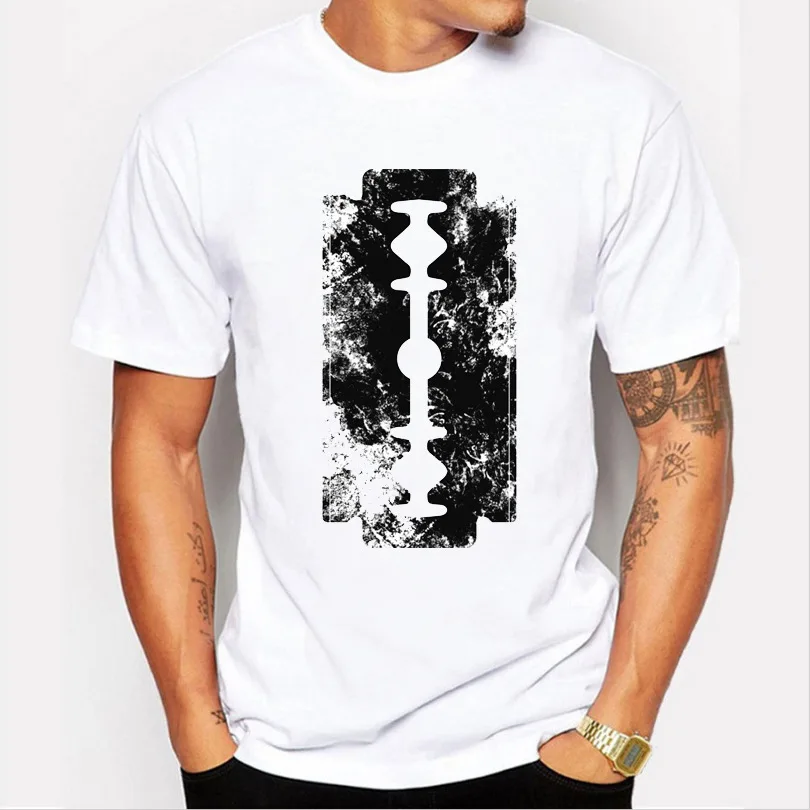 Summer O-Neck Hip Hop Men T Shirt Sawtooth Blade Printed Fear of God Chemise Homme Streetwear Tshirt |