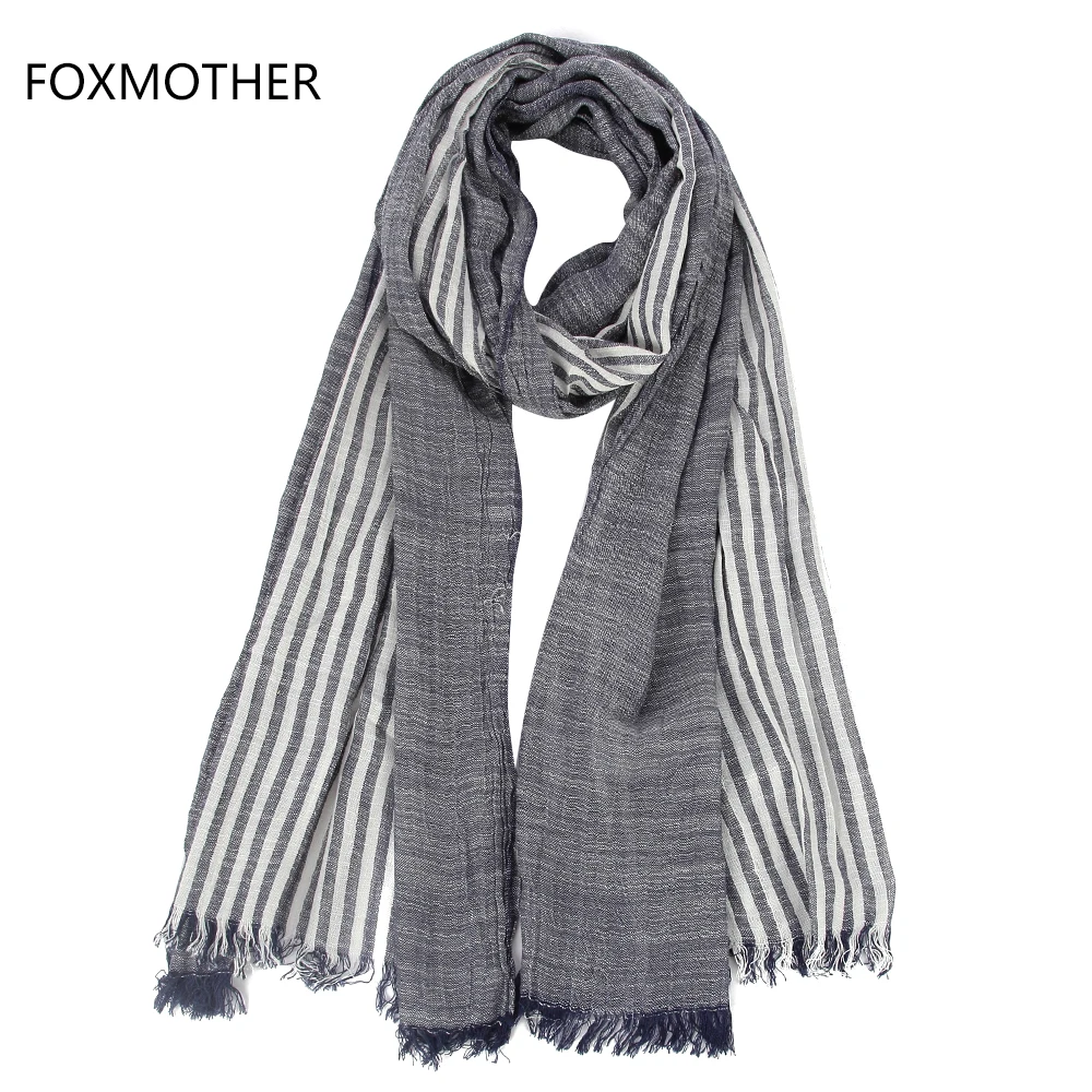 FOXMOTHER бренд осень зима мягкий хлопок Черный Белый Бордовый Полосатый Шарфы мужские