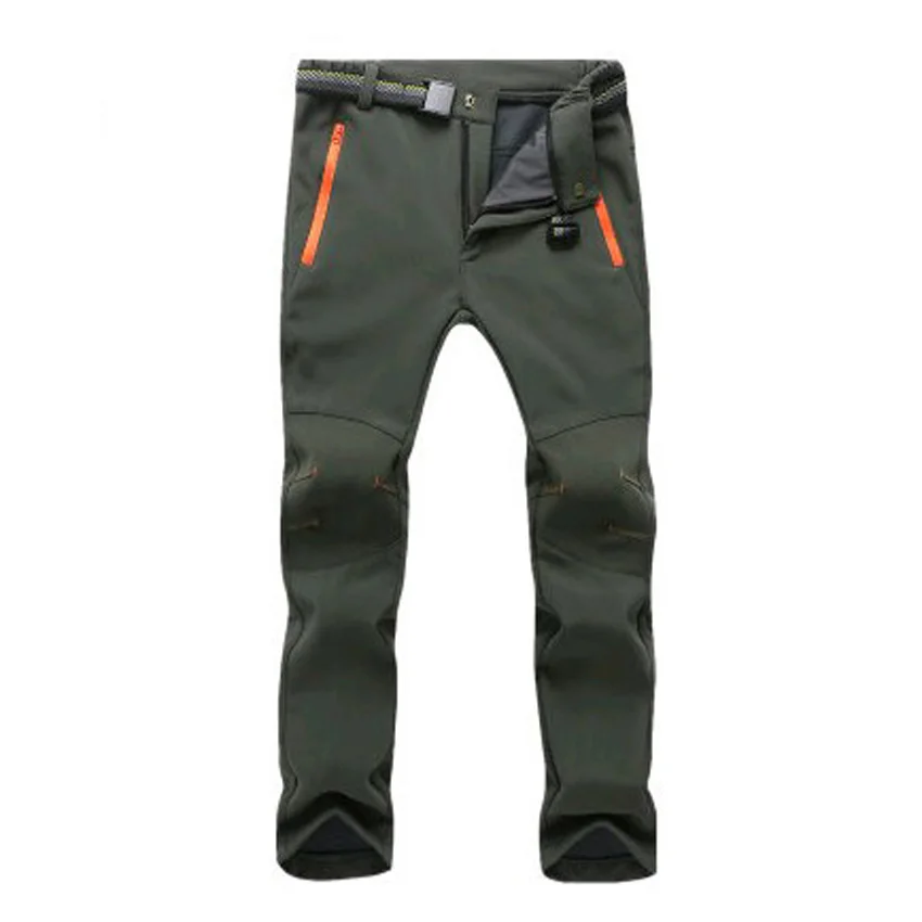 Women Army Green Горные женские и мужские толстые теплые флисовые софтшелл брюки ветрозащитные уличные рыболовные походные лыжные брюки бренд VA288 - Цвет: Women Army Green