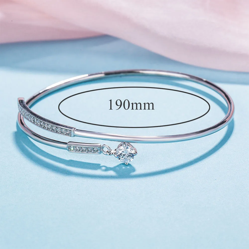 100% 925 Sterling Silver Adjustable Bracelets &amp Bangles for Women Christmas Fine Jewelry New Design AAA CZ | Украшения и