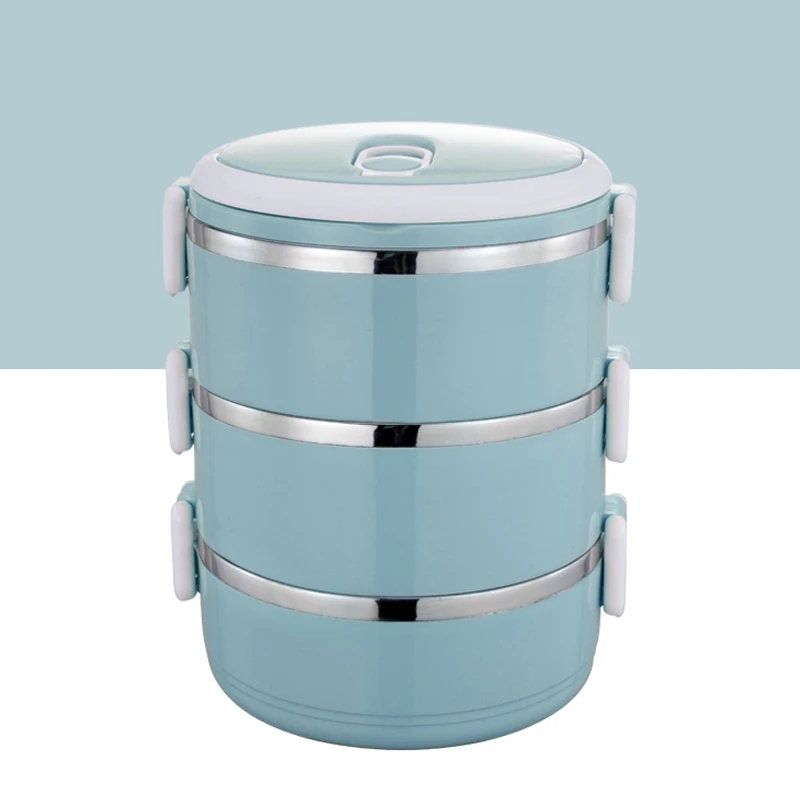 3 layer Ланчбокс из нержавеющей стали, термоконтейнер для еды, Портативный Ланч-бокс для пикника, школы, офиса - Цвет: 3 layer