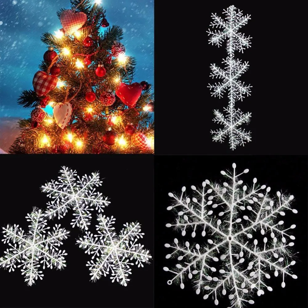 30 шт./комплект Рождественская елка белые снежинки-подвески праздничные