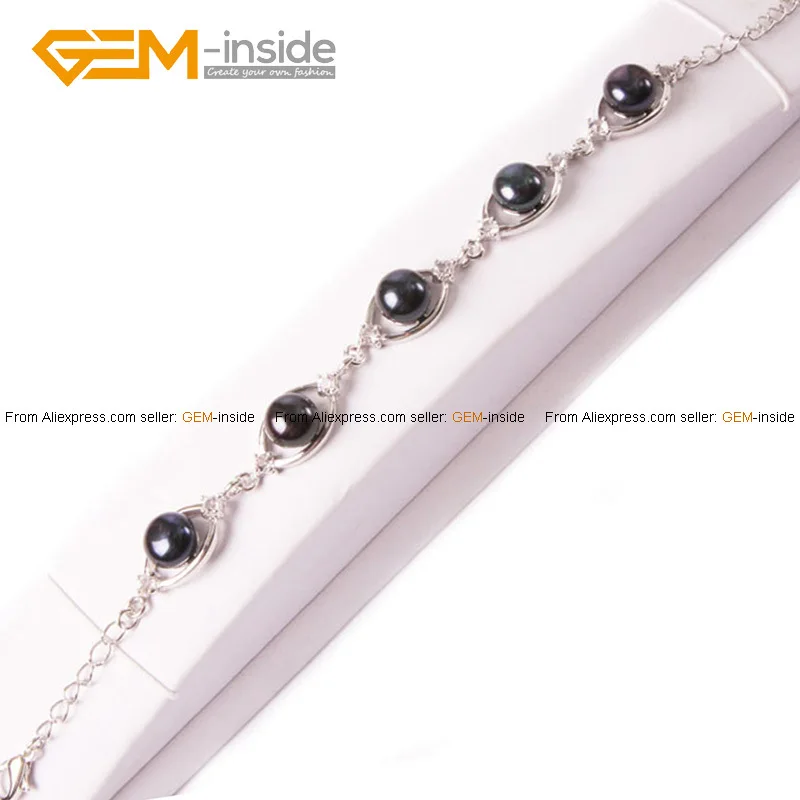 Жемчужный браслет: 9 10 мм культивированный жемчуг с рамкой в форме сердца 7