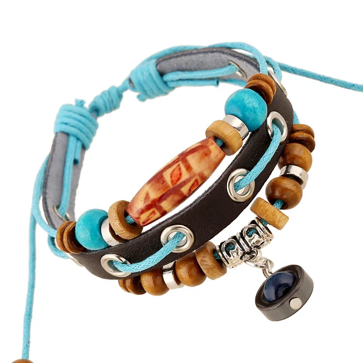 Handmade women fashion accessory brand design pearl charm leather bracelet wholesale | Украшения и аксессуары