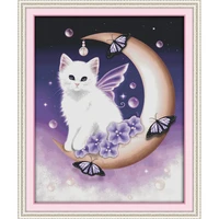 everlasting love angel of the moon chinese cross stitch kits ecological cotton stamped 11ct diy new year decorations for home