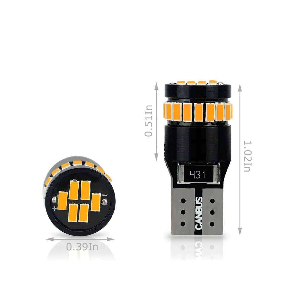 4 шт. T10 светодиодный CANBUS W5W 194 168 лампы белые желтый 3014 SMD без OBC Error просвет парковка