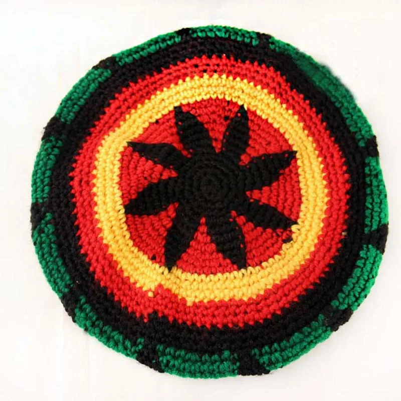 as picture Модная шапка унисекс Jamaica Rasta Gorro Slouch Beanie, зимняя теплая вязаная разноцветная полосатая мешковатая шапка в стиле хип-хоп - Цвет: as picture