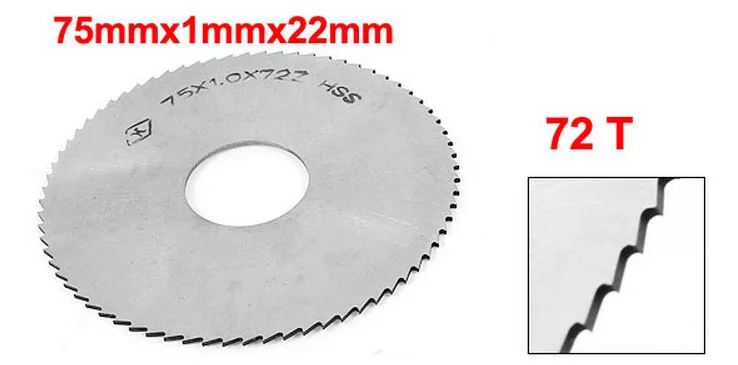 

Silver Tone HSS 75mm Diameter 1mm Thickness 72 Teeth Circular Milling Cutter Saw 2PCS