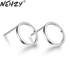 Женские популярные серебряные ювелирные изделия S925, полые геометрические серьги-кольца, Простые индивидуальные украшения для ушей, мужские серьги, пара