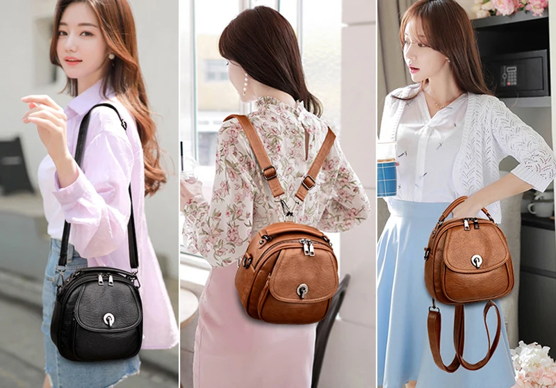 Многофункциональные рюкзаки для девочек Mochila Feminina женские кожаные рюкзаки высокого качества в консервативном стиле маленький рюкзак в винтажном стиле