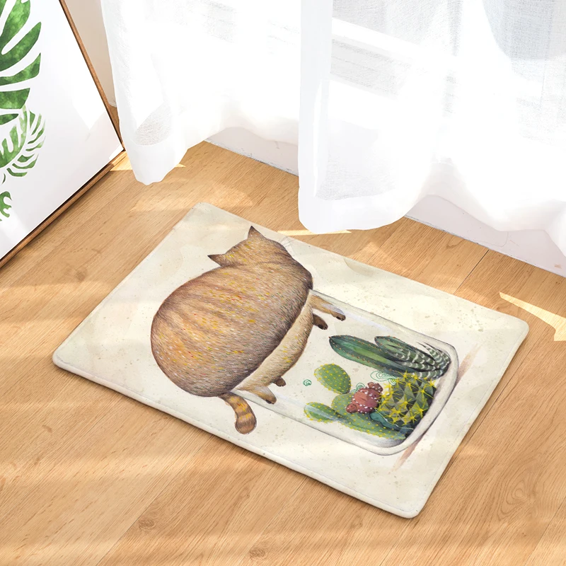 2017 Придверные коврики творческие милые с принтом растений для кухни ванной