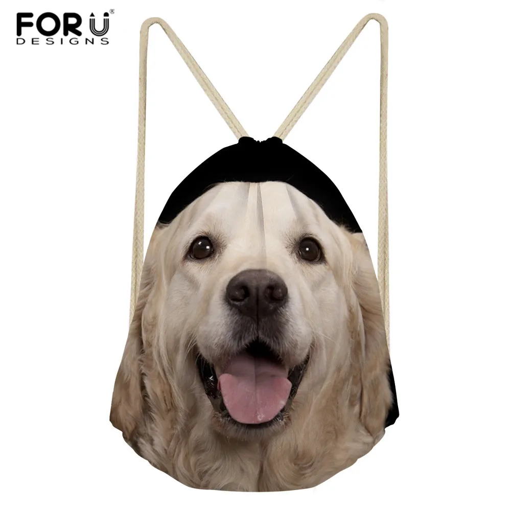 

FORUDESIGNS Golden Retriever Dog Women Drawstring Bag String Sack Beach Women Men Travel Storage Package Teenagers Backpack