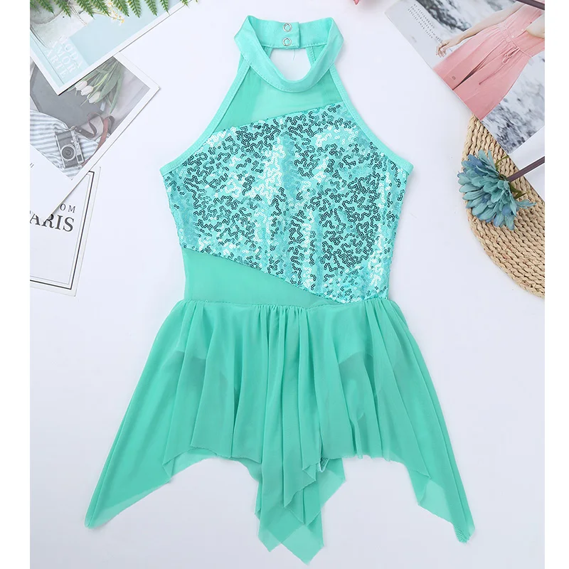 Балетная пачка с блестками для девочек подростков асимметричное платье балетный