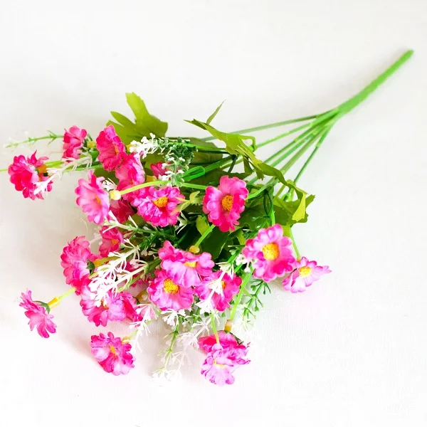 Pink 35 см искусственные цветы ромашки DIY свадебный дорожный свинцовый букет домашний стол декор в горшках Cymbidium ромашки вечерние товары для дома - Цвет: Pink