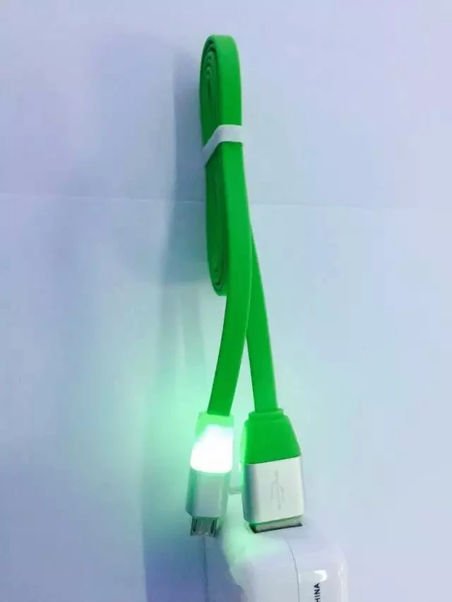 1m noodles Smile Mini Usb Cable Led Light Micro Charger Data Sync 8pin Flat For Apple iPhone 6 6Plus 5 5s 6S | Мобильные телефоны и