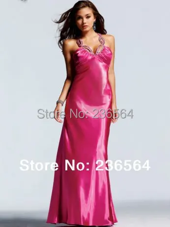 Sequined Rose Red V-neck Crossing Back Floor Length Prom Dress | Свадьбы и торжества