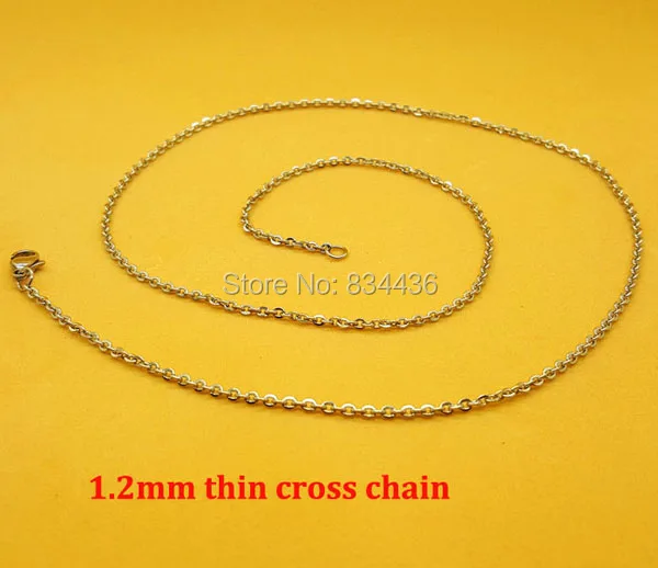 Бесплатная доставка 1 2 мм самая тонкая цепочка с крестом цепочки из нержавеющей