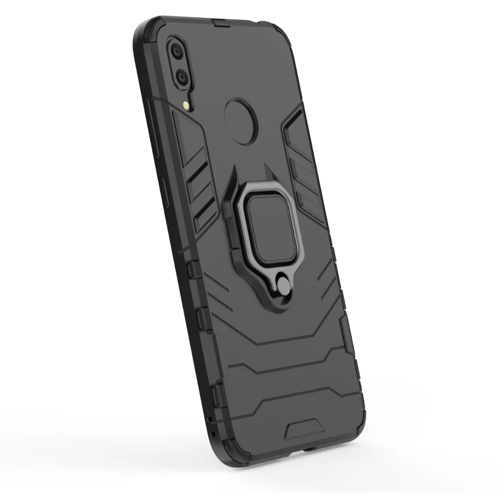 Для huawei Y7 чехол Y7() противоударный металлический палец кольцо держатель стенд гибридный жесткий чехол TPU бампер для huawei Y 7 сумки