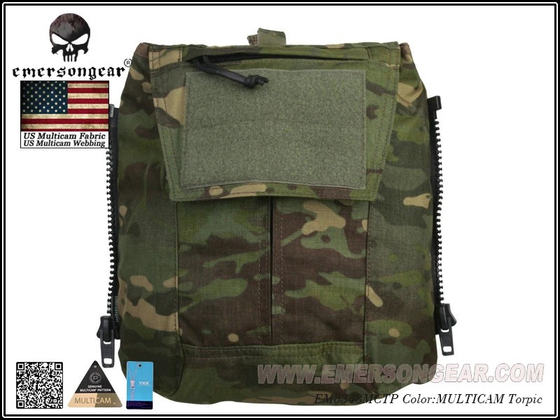Emersongear Pouch Zip-ON Panel FOR AVS JPC2.0 CPC Tactical Vest Pouch Package Multicam Tropic EM8348