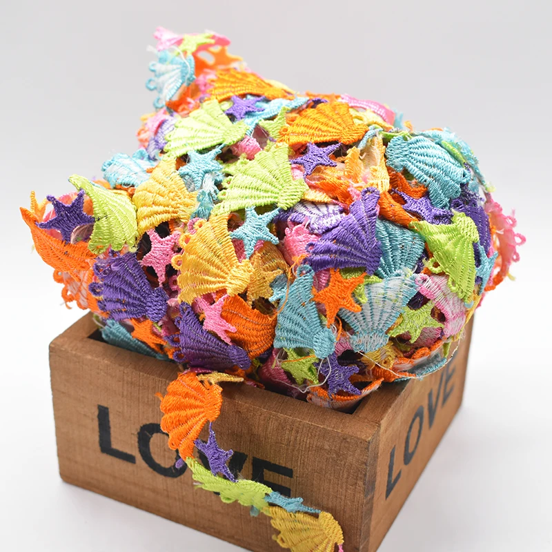 5 ярдов Красочные Цветы Кружева отделка Вязание вышитые кружева ленты для Diy