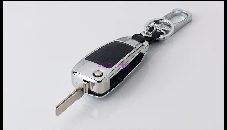Высококачественный чехол для автомобильных ключей из цинкового сплава и кожи Audi