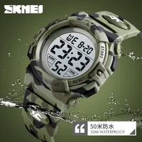 SKMEI Military Kids Sport zegarki 50M wodoodporny elektroniczny zegarek na rękę Stop Watch zegar cyfrowy zegarek dla dzieci dla chłopców dziewcząt 6