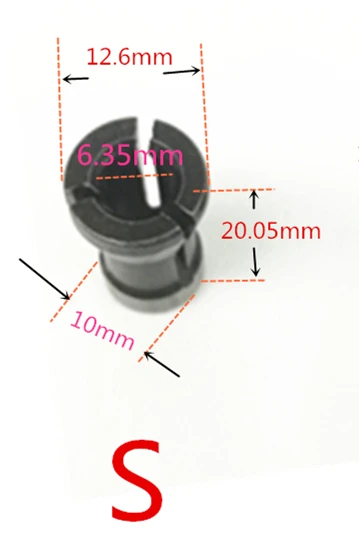 Гайка цанги заменить для MAKITA 6,35 мм 8 мм RP0900 RT0700C RT0700CX3 RT0700CX2 3621 3621A 3620 MT361 763636-3 763637-1 1/" маршрутизатор - Цвет: S  6.35mm 2pcs