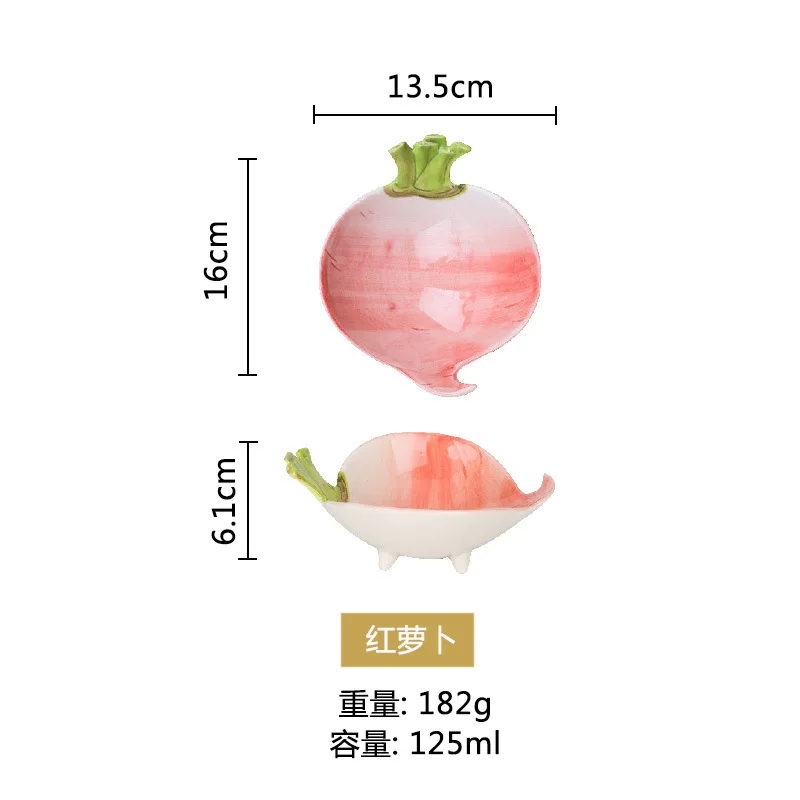 Мультяшная Милая креативная керамическая тарелка для закусок в овощном стиле