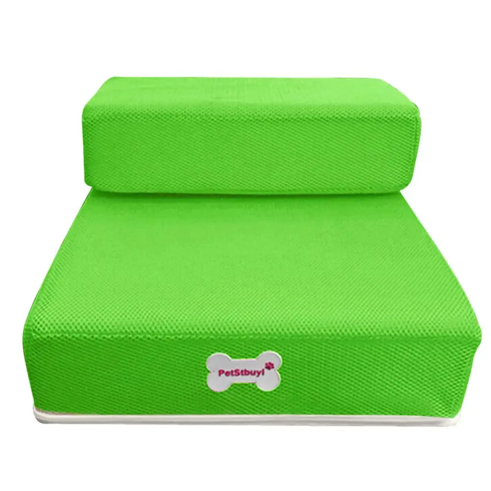 green HEYPET лестница для домашних животных складная кровать для кошек и собак дышащая сетка для щенка котенка лестница для собак 2 ступеньки лестница товары для домашних животных - Цвет: green