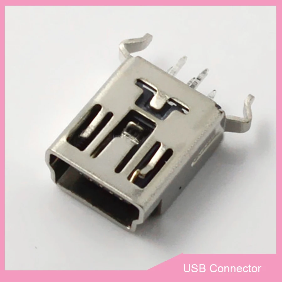10 шт. Мини USB 5 контактный гнездовой разъем интерфейсный SMD SMT 4 фиксированные