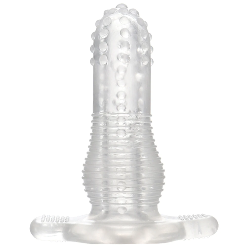 Reusable Crystal Penis Sleeve Vibrator Hollow Anal Plug Dilatador TPE Butt Plugs Condom Adult Gay Men Sex Toys Masturbator | Красота и