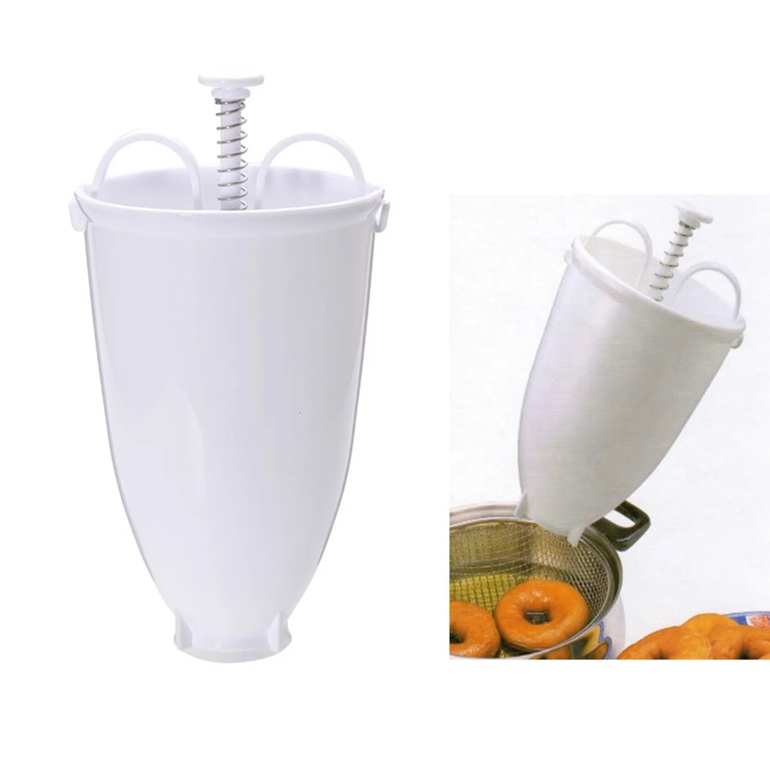 Behogar портативный пластиковый ручной DIY Пончик чайник диспенсер плесень для