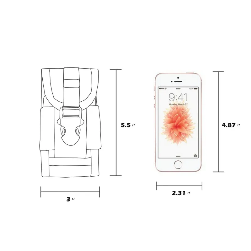 OneTigris MOLLE тактический сотовый телефон смартфон Чехол подходит для iPhone 4 5 SE samsung htc