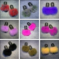 15 colors ostrich hair slippers fur furry slide flip flops women home slippers female sweet fenty indoor soft comfotable