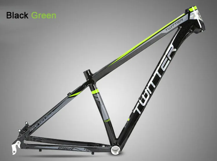 Твиттер MTB 3900XC AL6061 рама для горного велосипеда 26 27,5 29er колесная гладкая Сварка внутренний кабель XC рычаг T4-T6 обработки - Цвет: Black Green 27.5(26)