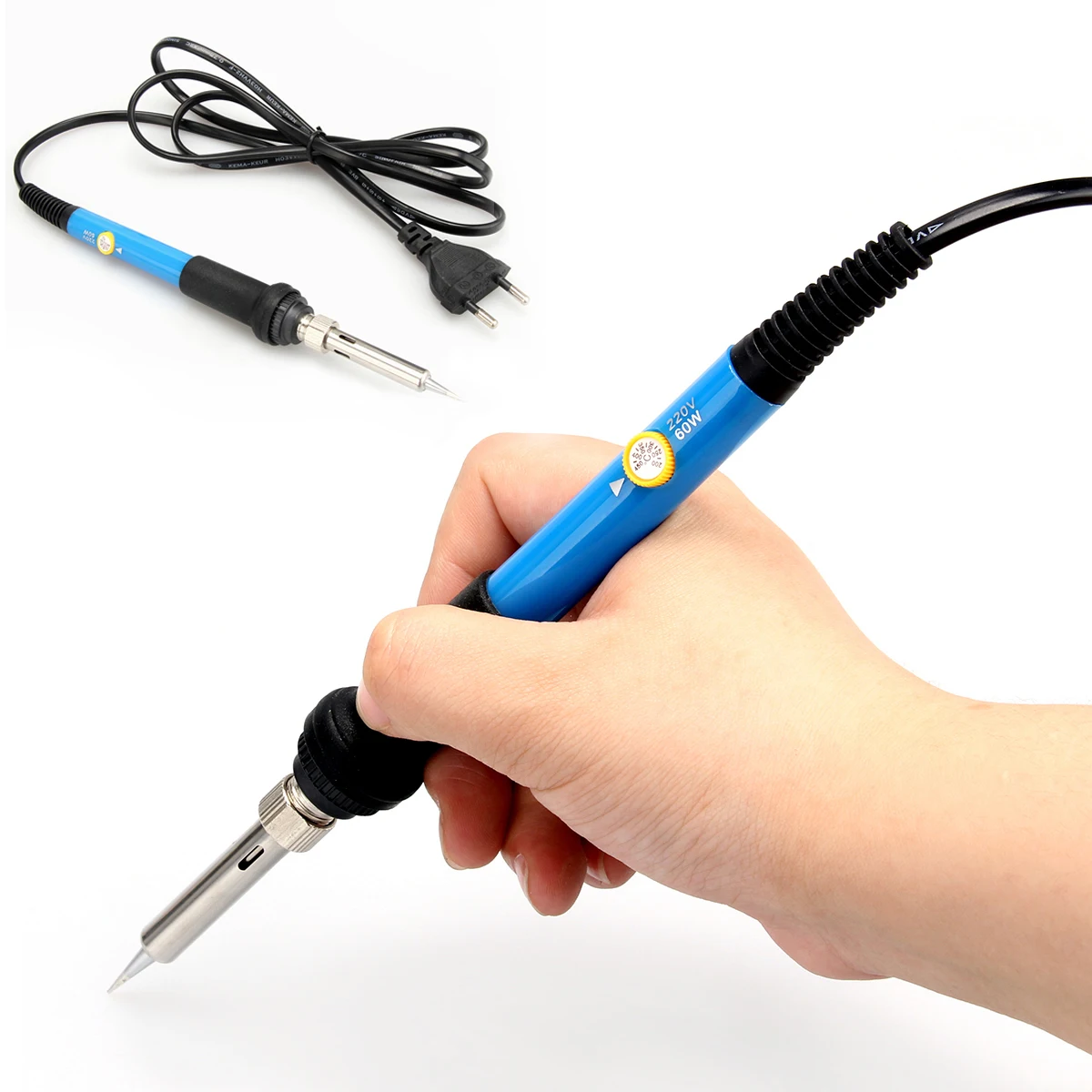 

1set 60W 220V Temperature Adjustable Electric Welding Solder Soldering Iron Rework Station Handle Heat Pencil Tool EU/US Plug