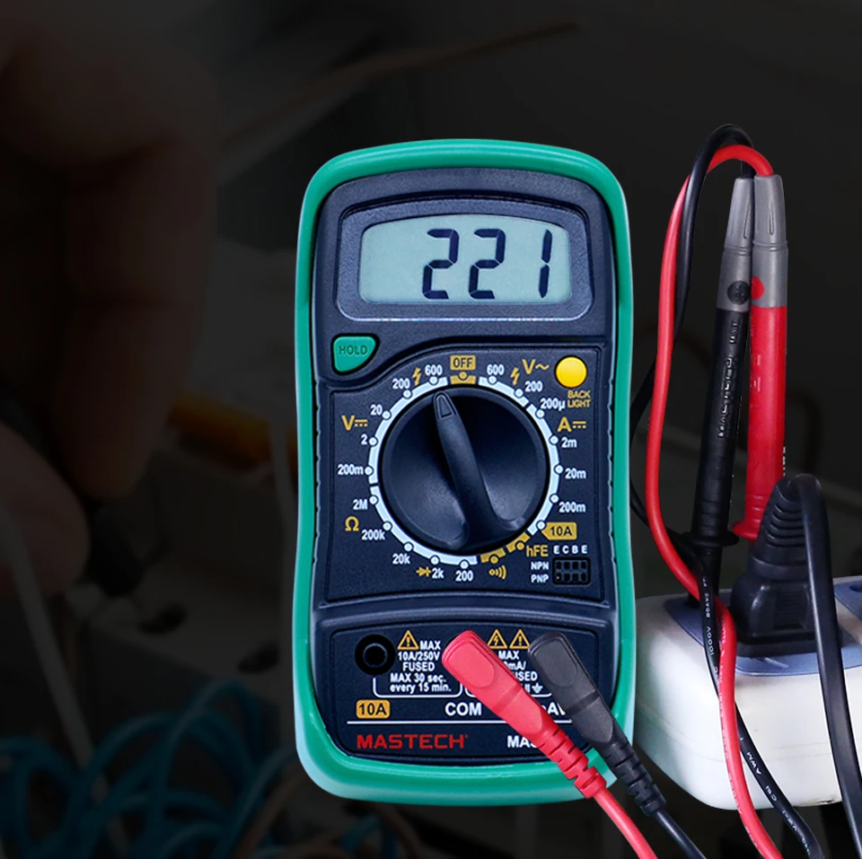 MASTECH MAS830L Мини цифровой мультиметр Подсветка Ручной многофункциональный мультиметр