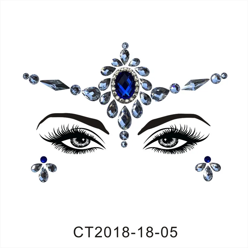 Летний стиль Flash Eye Gemstone временные тату-наклейки женские праздничные украшения Стразы ручной работы украшение для лица набор для макияжа