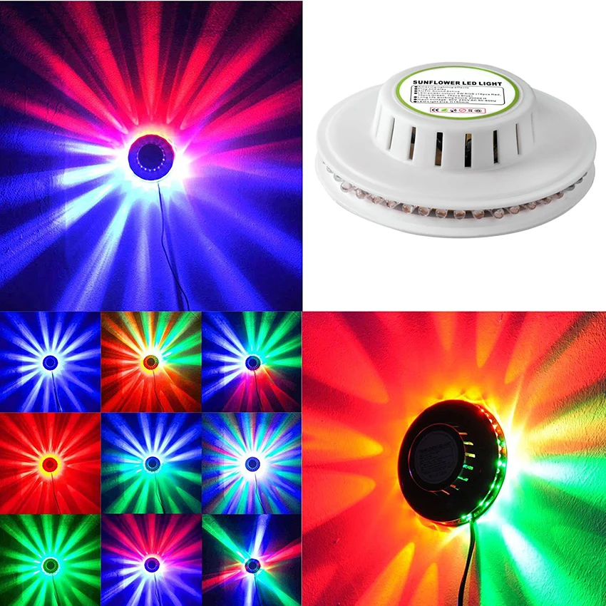 8 Вт 48 Светодиодный s RGB авто изменение цвета вращающийся Подсолнух НЛО светодиодный светильник для сцены бар диско танцы вечерние DJ клуб паб музыкальный светильник s