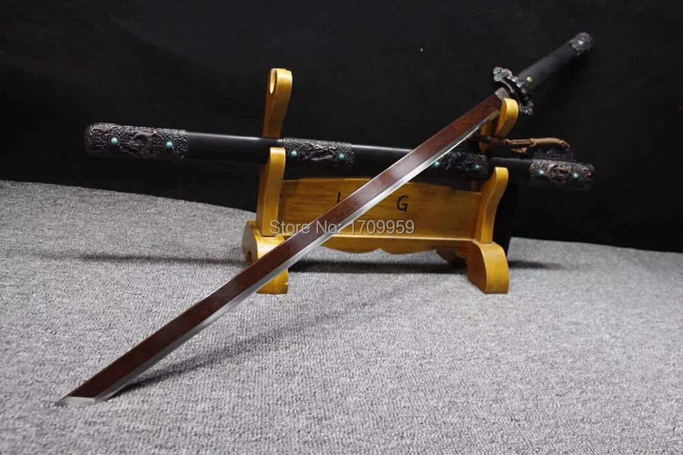 Ручной дракон фитинги Тан дао кроваво Красный Дамаск Сталь blade Sharp Китайский меч