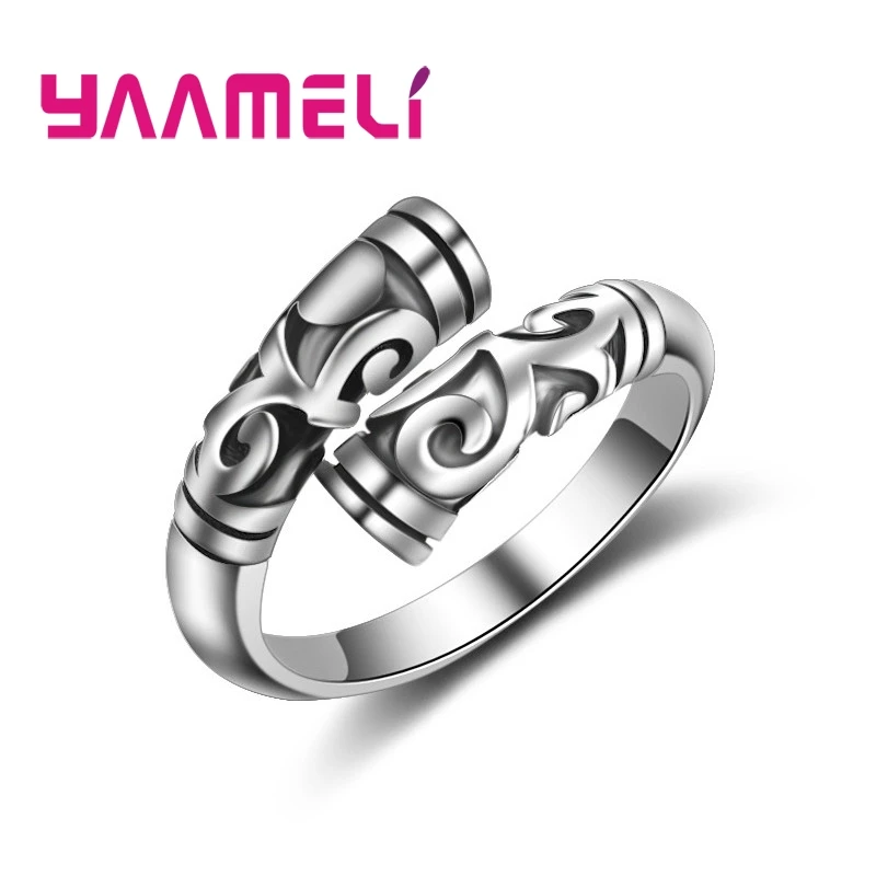 Фото Женские и мужские винтажные Регулируемые кольца Rock Bague, металлические ювелирные изделия из стерлингового серебра 925 пробы, оптовая продажа, ... №1