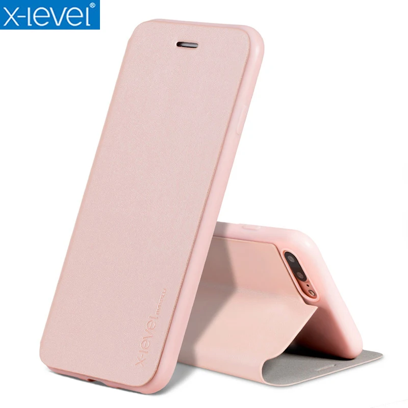 Кожаные чехлы книжки X Level для iPhone 7 Plus Ультратонкий деловой кожаный чехол чехол|case