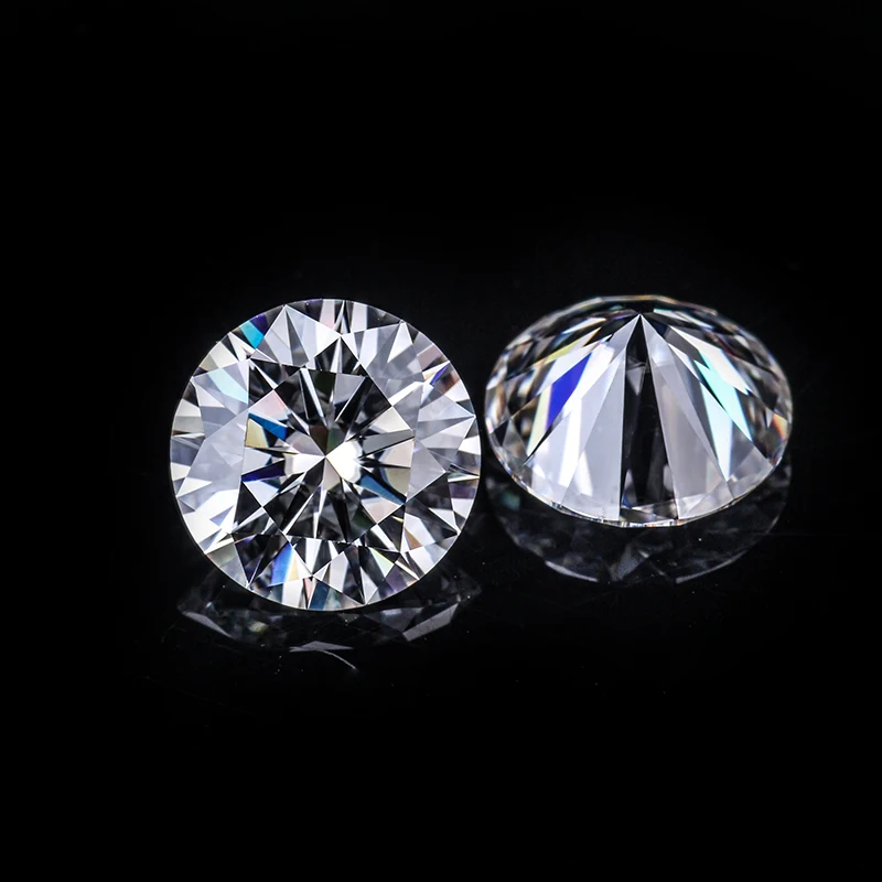 Моиссаниты высшего качества EF белый цвет круглые блестящие огранки 9 мм 3ct