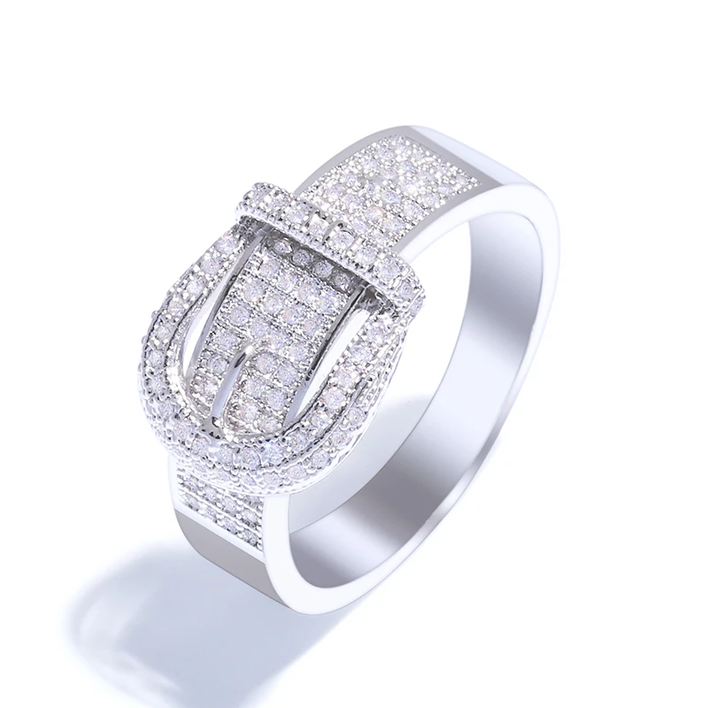 size 9 Silver OCESRIO, Золотое модное кольцо для ногтей для женщин, кубический циркониевый пояс, Пряжка для ногтей, Открытое кольцо с несколькими кругами, 925 серебряное ювелирное изделие, rig-f53 - Цвет основного камня: size 9 Silver