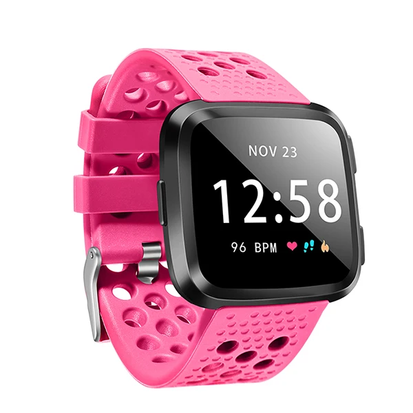 Hot pink Для Fitbit Versa Lite силиконовый браслет мягкий браслет для умных часов ремешок для Fitbit Versa спортивные наручные браслеты для Versa браслет - Color: Hot pink